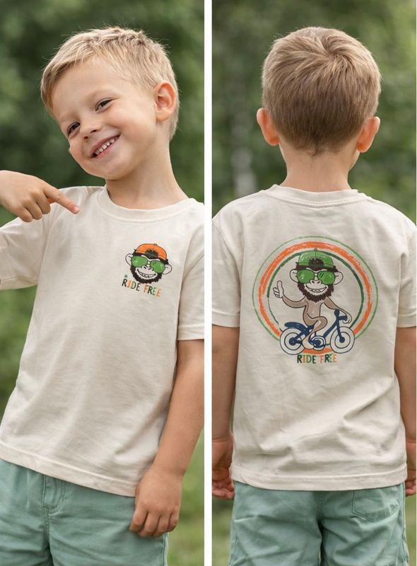 Beige T-shirt Monkey