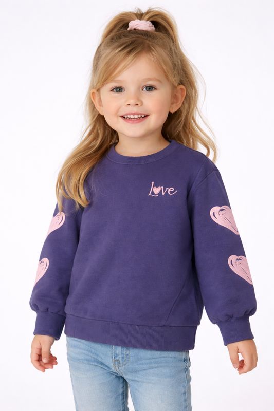 Paars trui roze harten