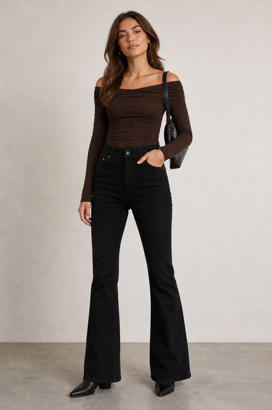 Zwarte bootcut jeans Nina
