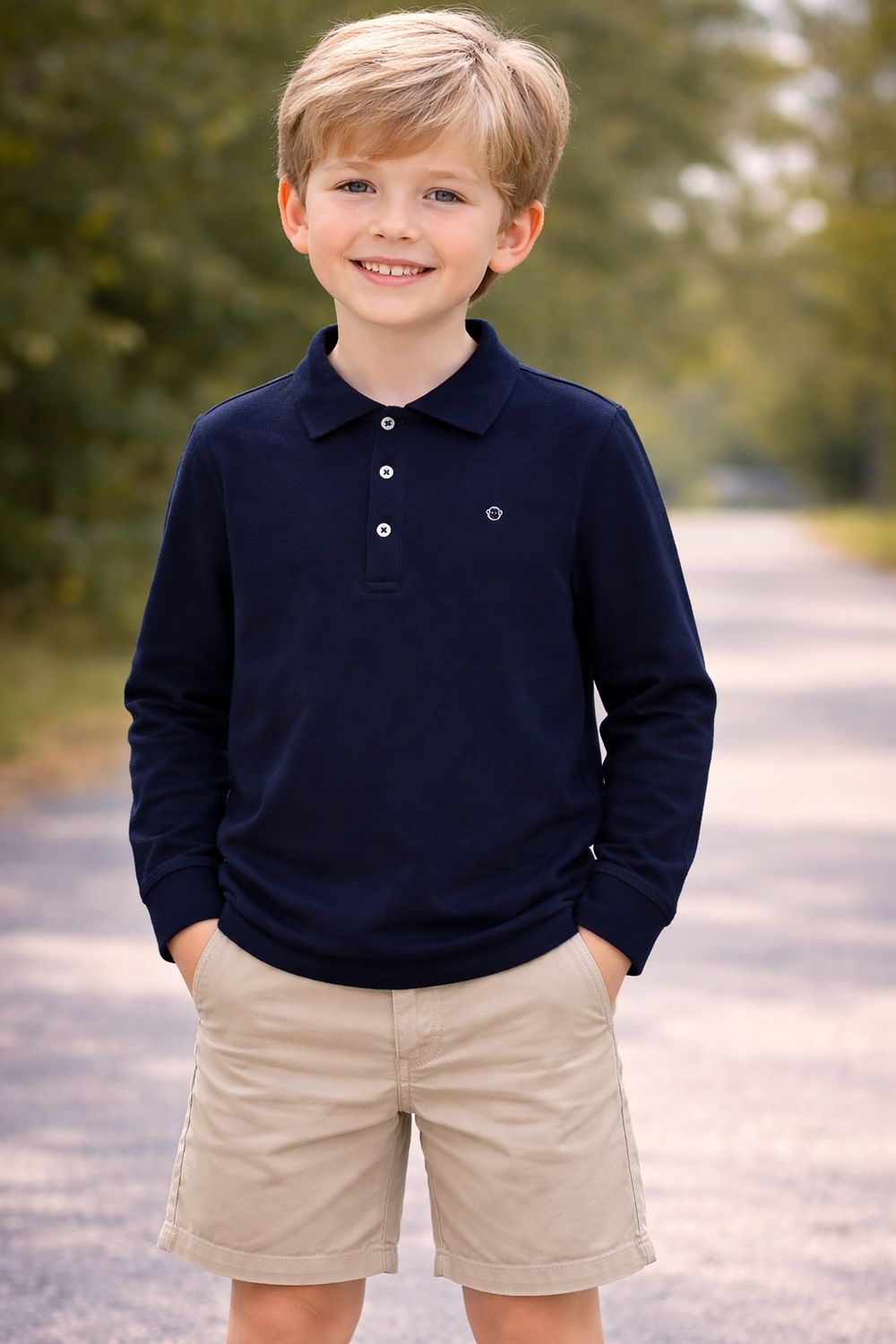 Navy longsleeve polo