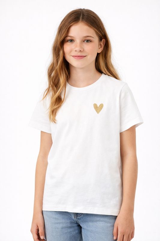 T-shirt gold heart