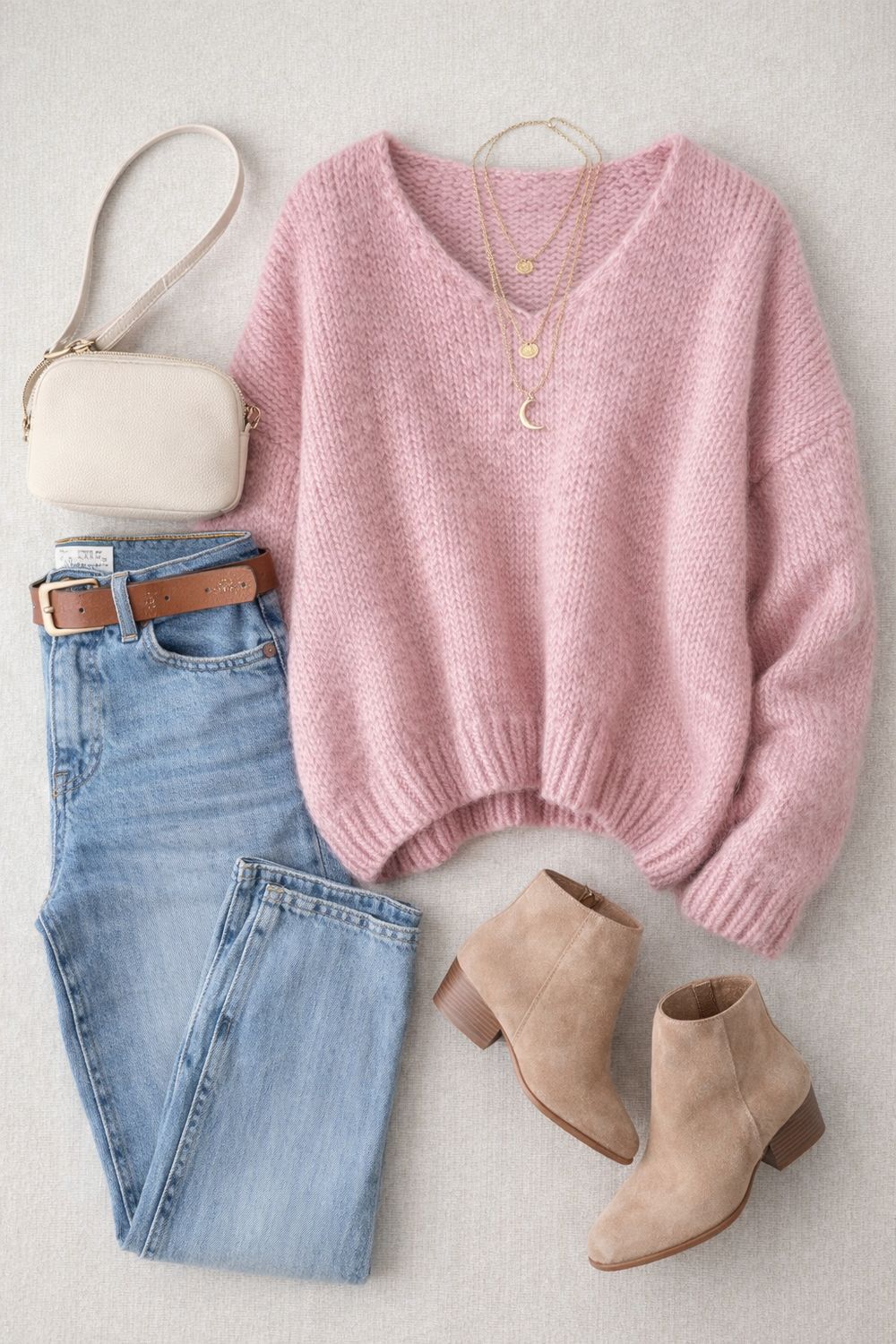 Cozy pastel roze trui TERRA
