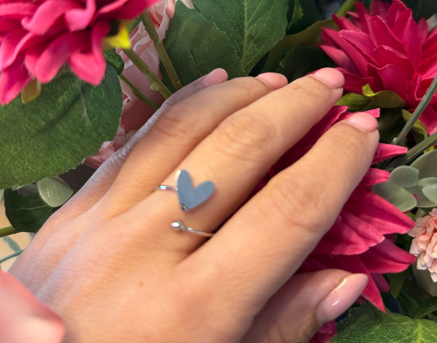 Silver Love Open Ring