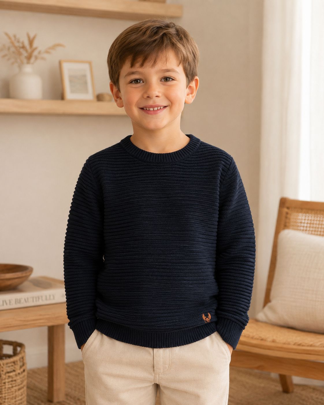 Blue7 navy trui