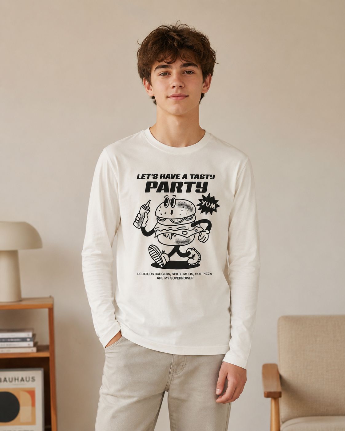 Blue7 white Burger Shirt