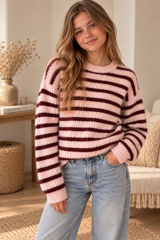 Blue7 Teens stripe trui