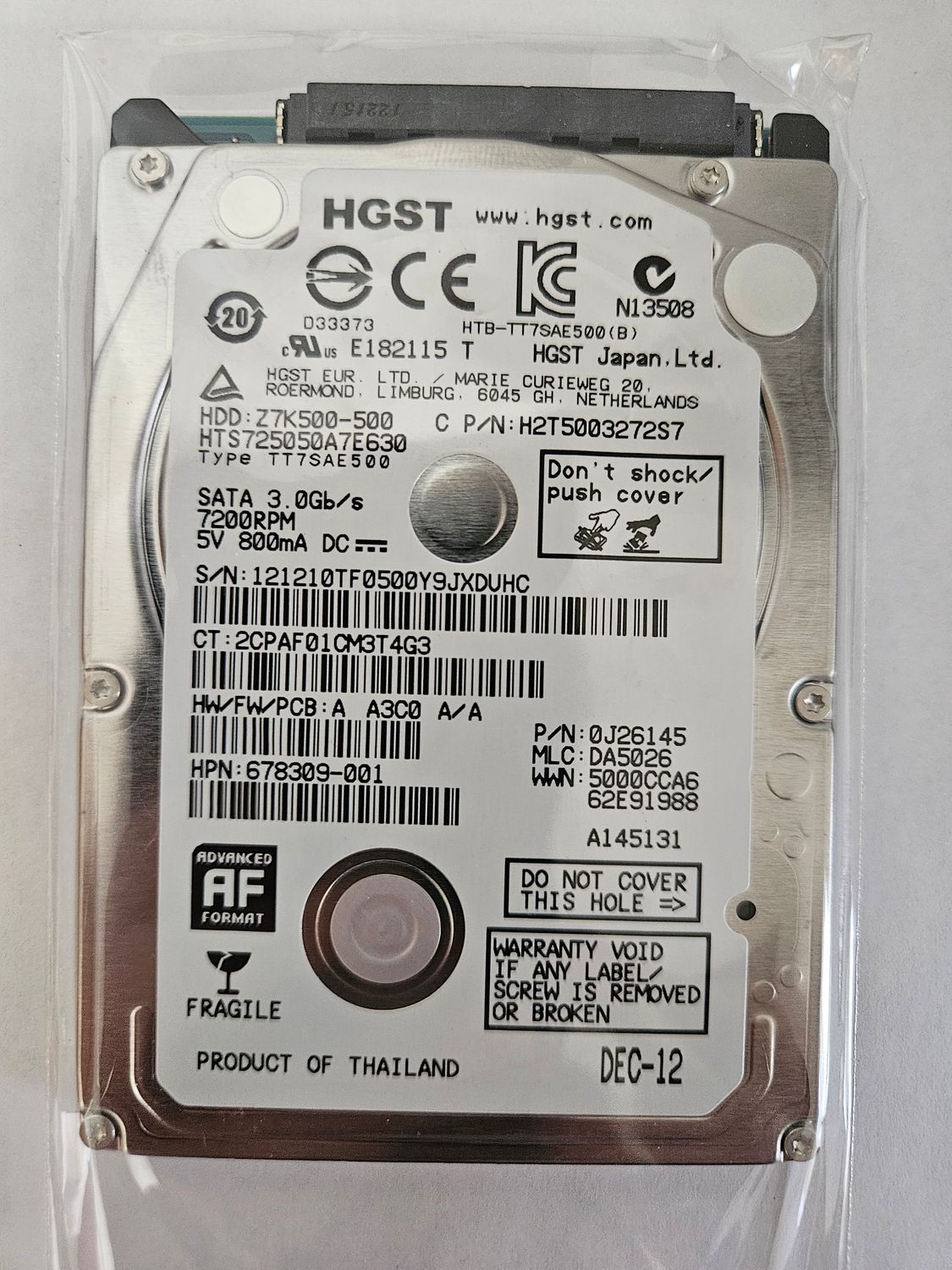 HGST Travelstar 500G