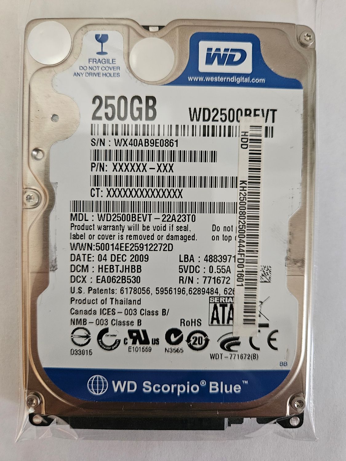 WD 250G Scorpio Blue