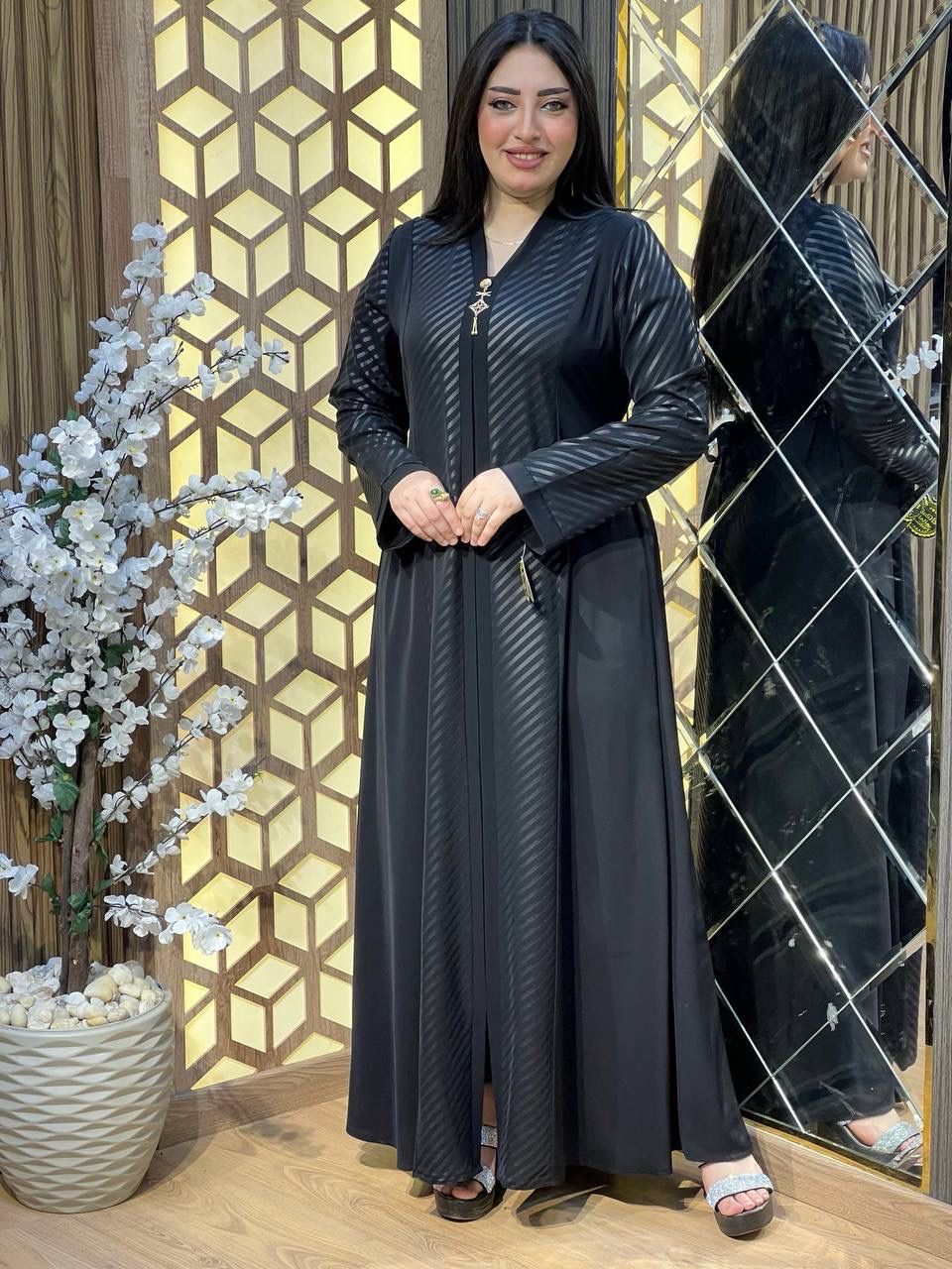 Black Abaya Dress 100 Silk Fabric For Ramadan