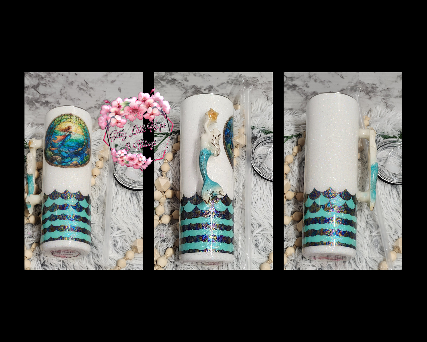 30oz Skinny Tapered Mermaid w/ Specialty Handle