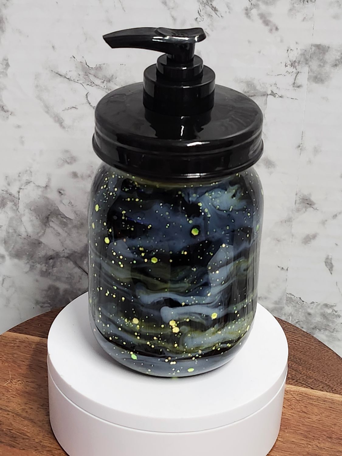 Black/Green Ink Swirl Dispenser