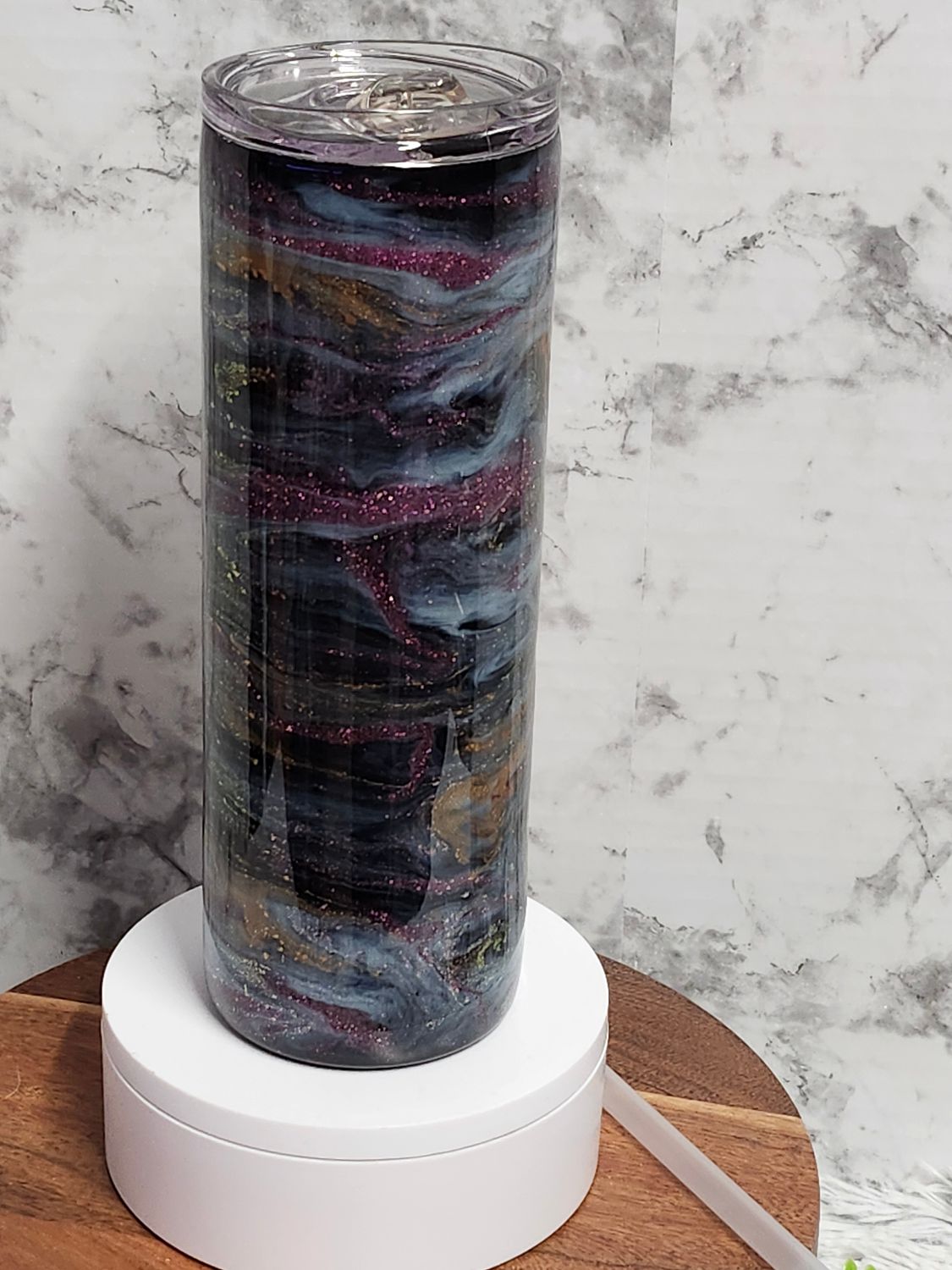 20oz purple inked Stainless-Steel Tumbler