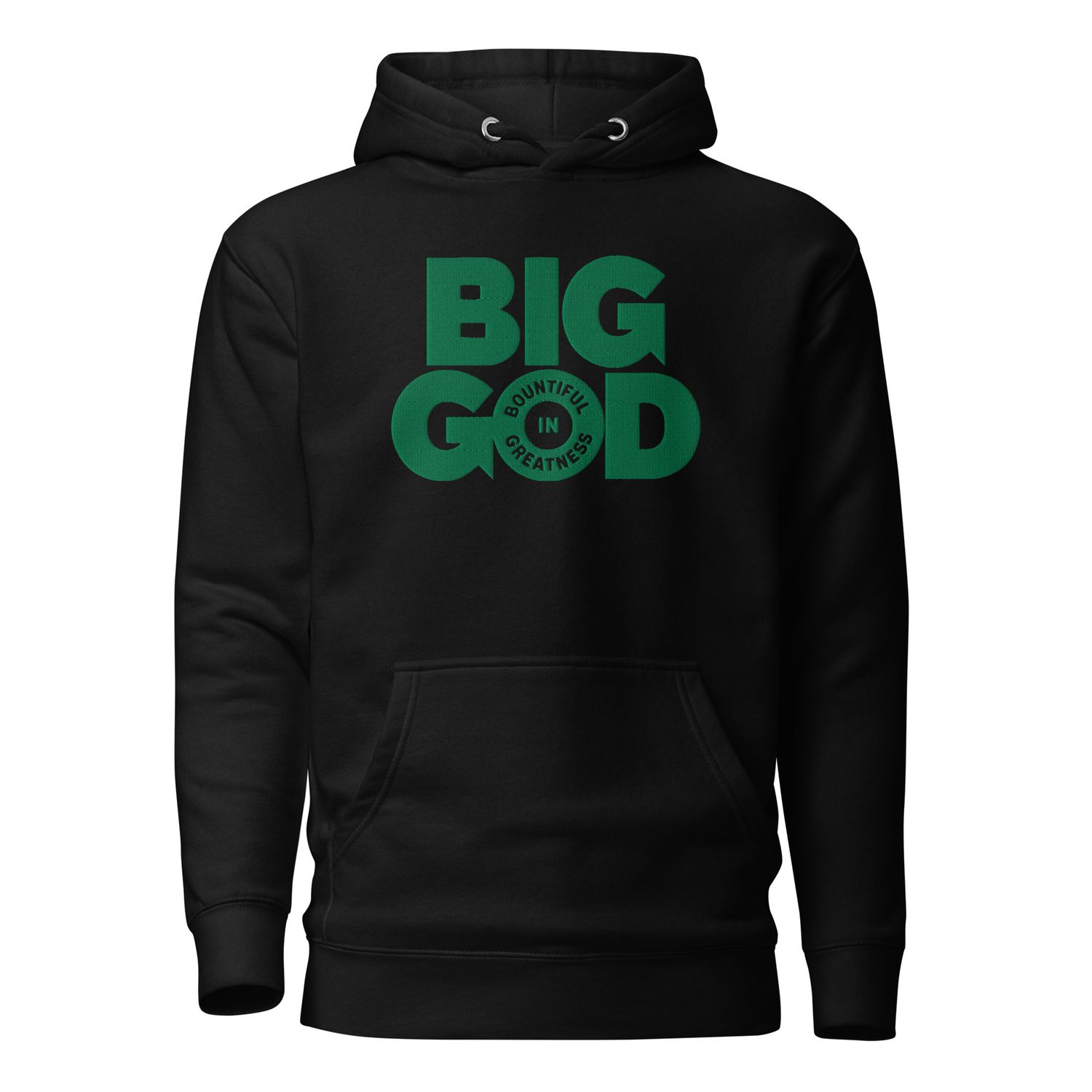 BIG GOD COLLECTION - GREEN Unisex Hoodie with Large Embroidery