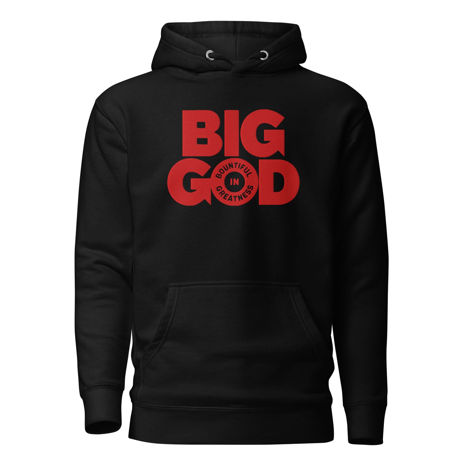 BIG GOD COLLECTION - RED Unisex Hoodie with Large Embroidery