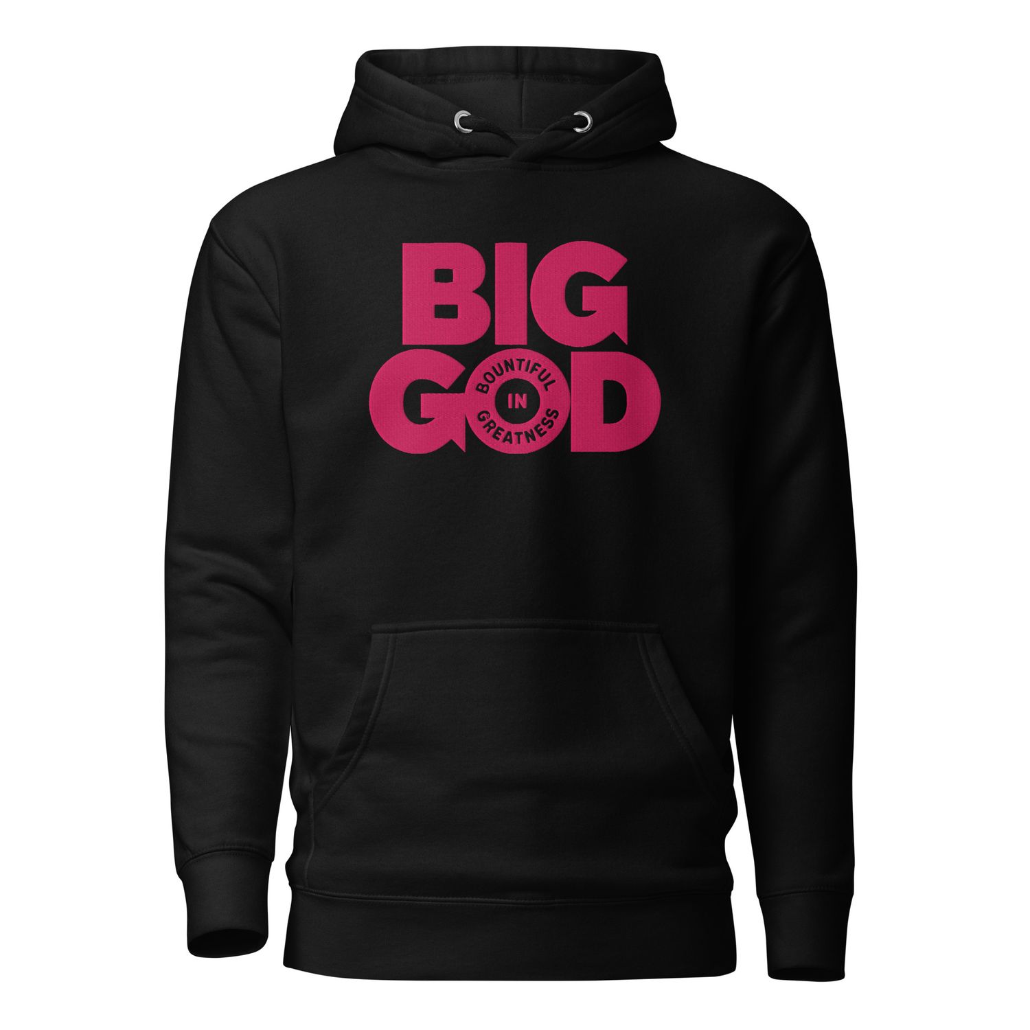 BIG GOD COLLECTION - PINK Unisex Hoodie with Large Embroidery