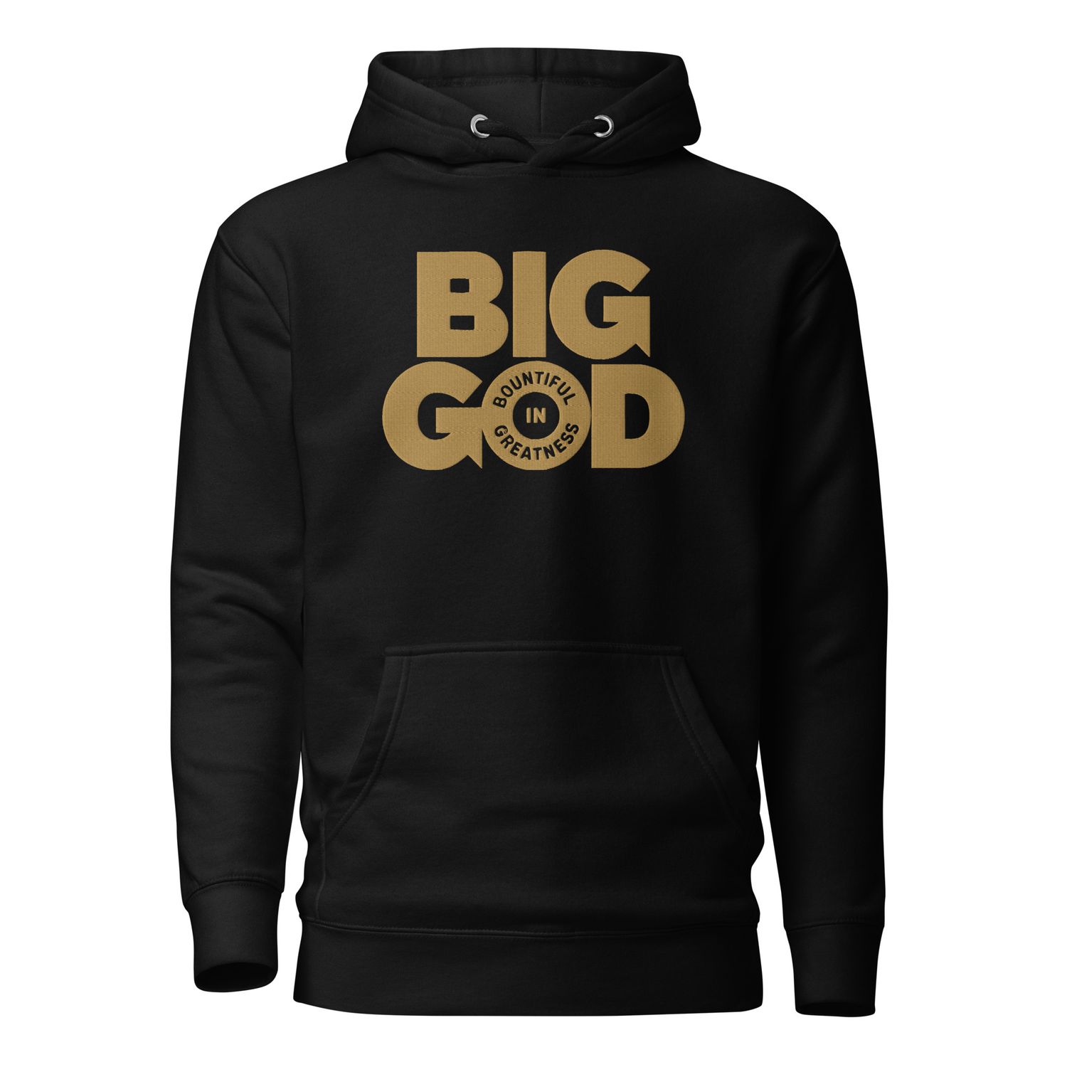 BIG GOD COLLECTION - OLD GOLD Unisex Hoodie with Large Embroidery