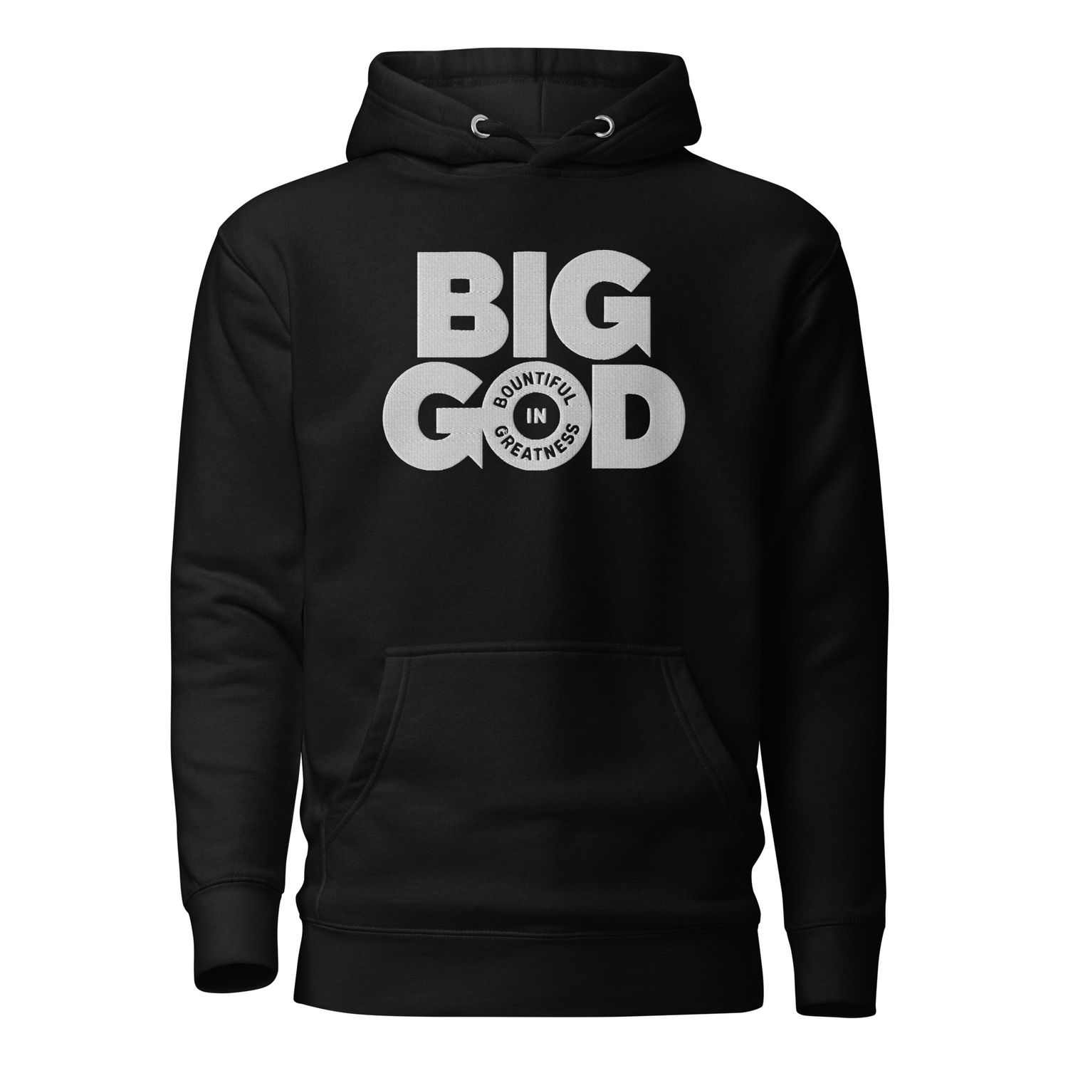 BIG GOD COLLECTION - WHITE Unisex Hoodie with Large Embroidery