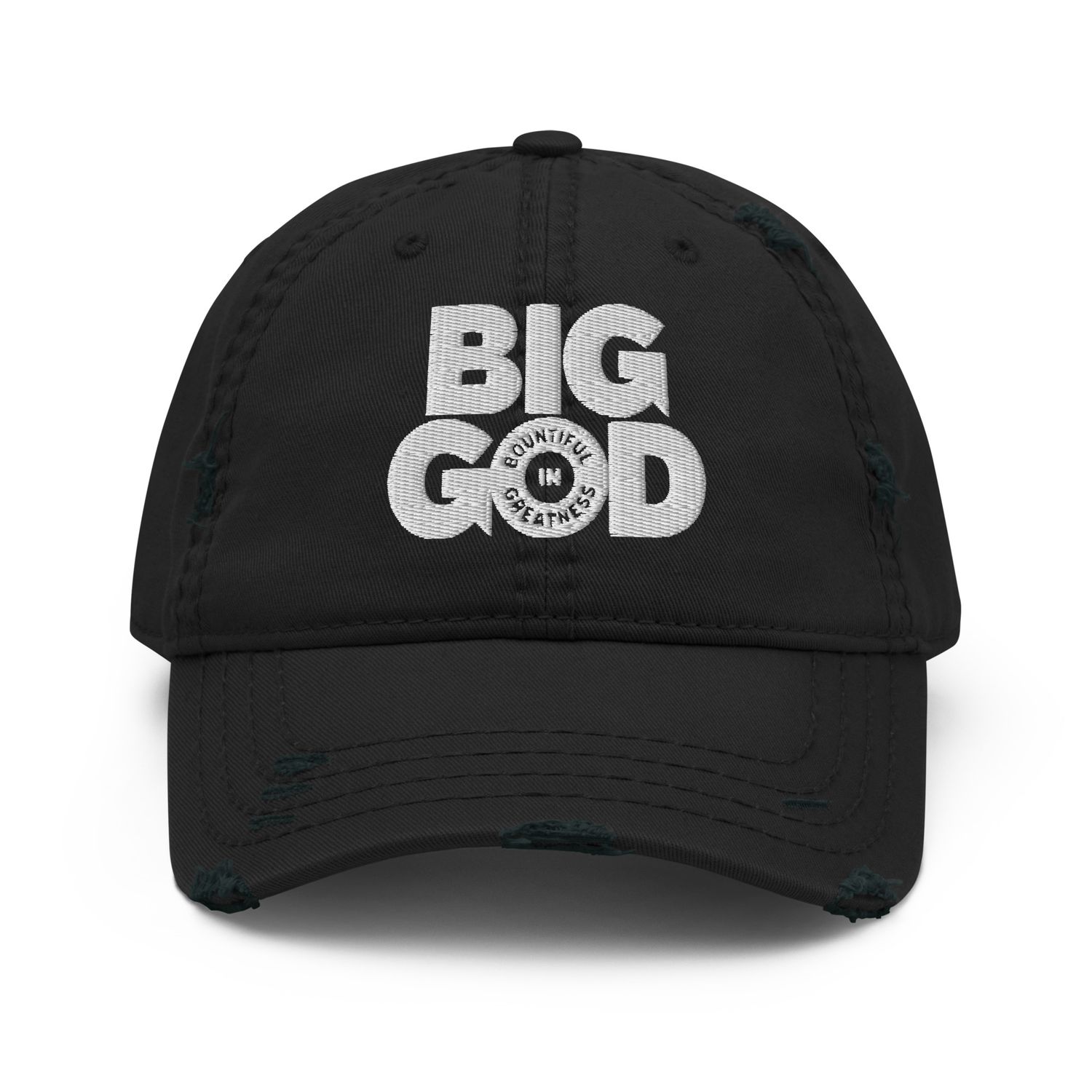 BIG GOD - Distressed Hat - White