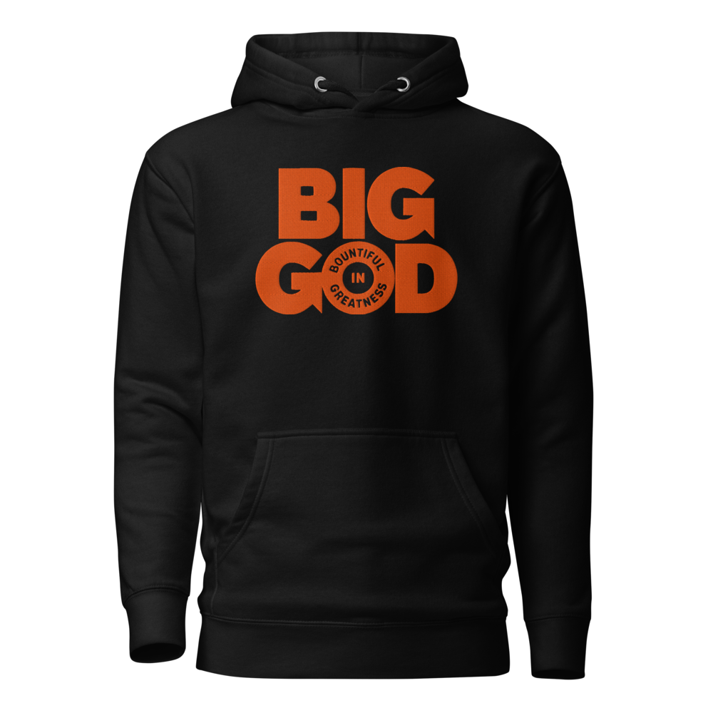 BIG GOD COLLECTION - Orange Unisex Hoodie with Large Embroidery