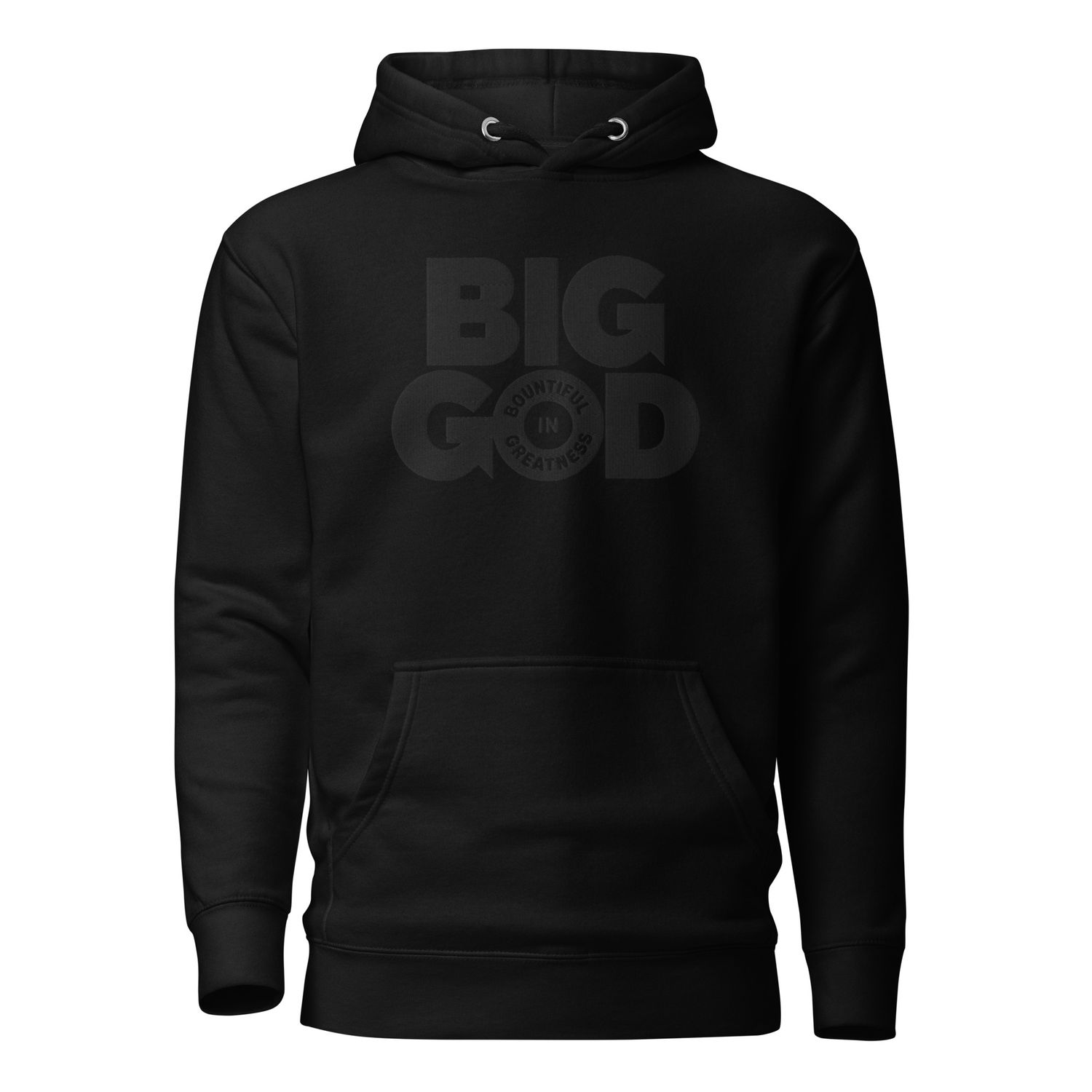 BIG GOD COLLECTION - BLACK Unisex Hoodie with Large Embroidery