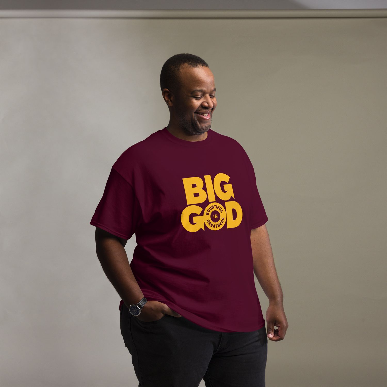 BIG GOD Collection - Burgandy&amp;Gold Unisex classic tee