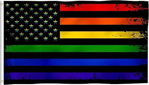 Rainbow Flag USA Stars Pride LGBTQ Flag 3x5 Ft