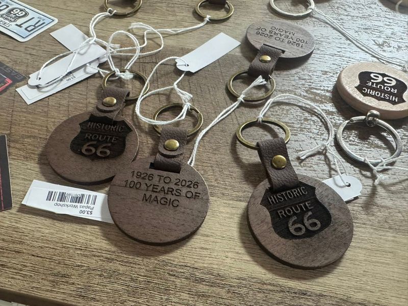 wooden rt 66 key rings