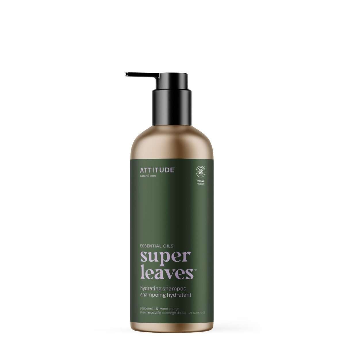 ATTITUDE Essential Oils Super Leaves Hydrating Shampoo – Peppermint &amp; Sweet Orange