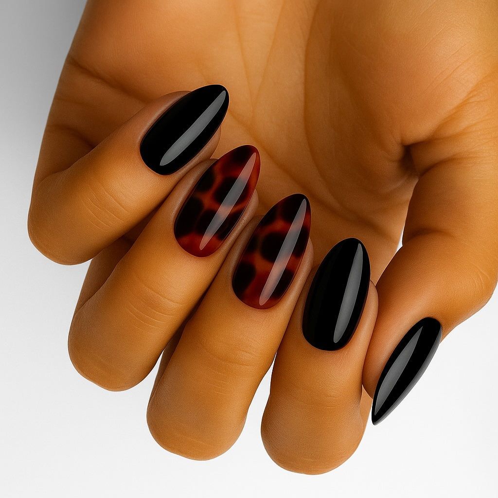 Delune Tortoiseshell Noir (Non-UV Nail Wraps)