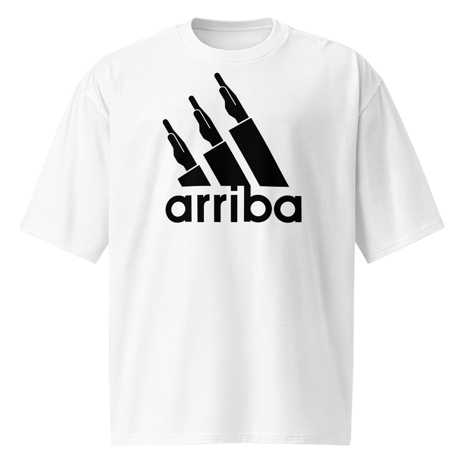 Camiseta oversize blanca [&quot;arriba&quot;negro]
