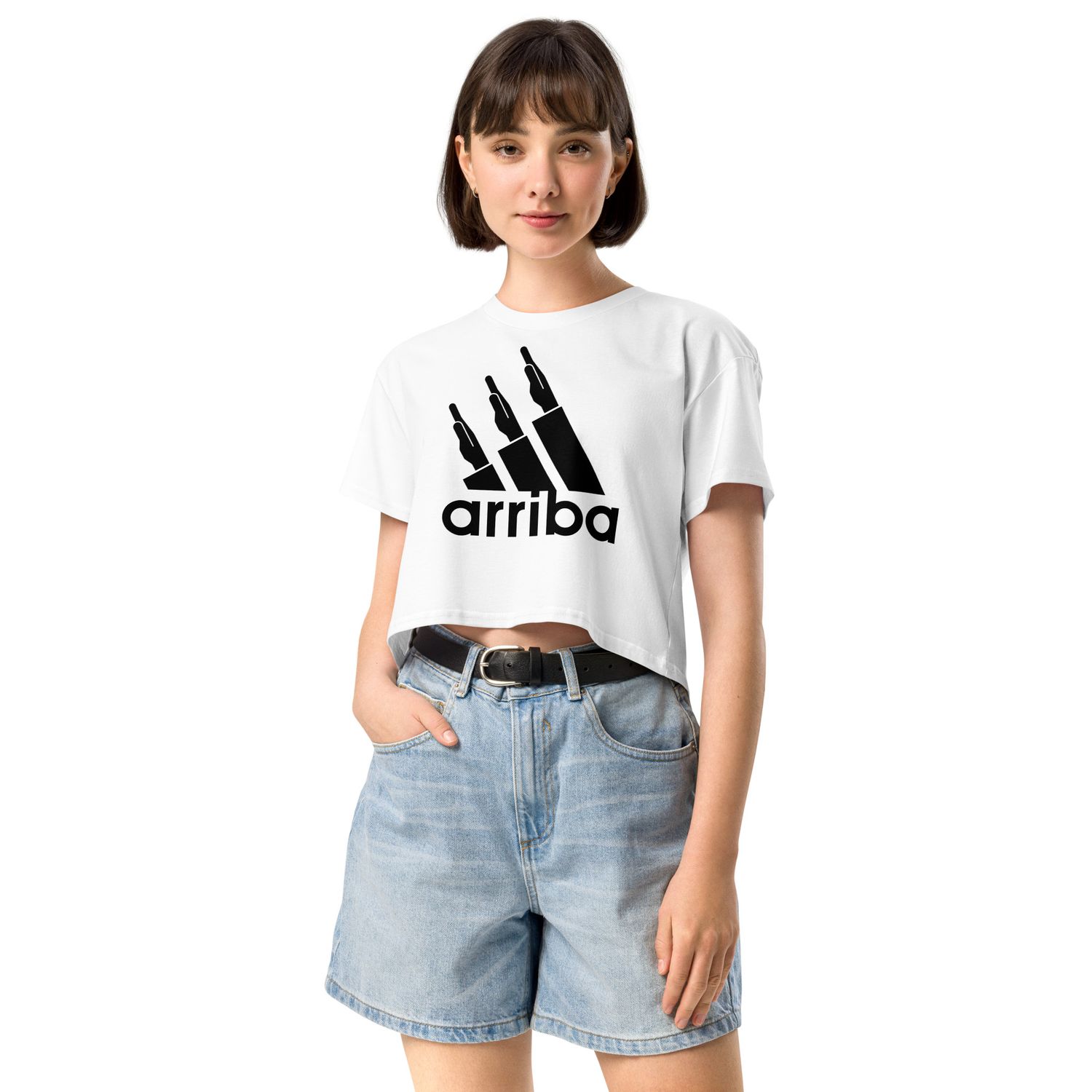 Top corto varios colores (crop top) [&quot;arriba&quot; negro]