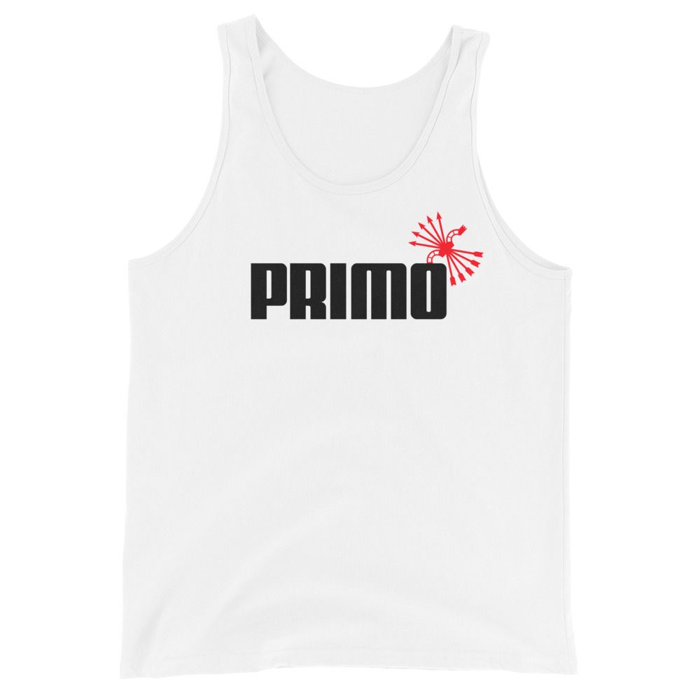 Camiseta tirantes (tank top) blanca &quot;PRIMO&quot;