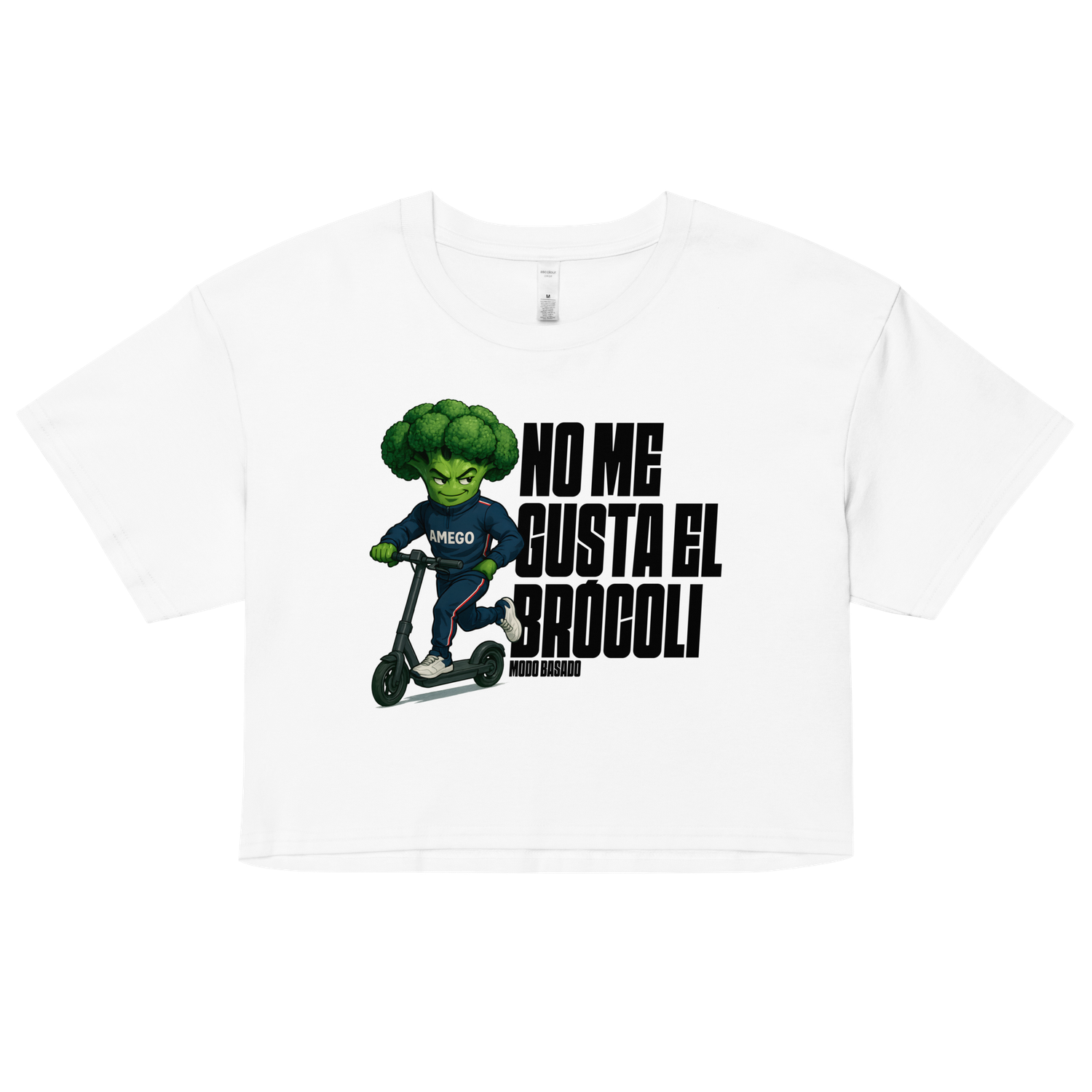 Top corto varios colores (crop top) &quot;NO ME GUSTA EL BRÓCOLI&quot;
