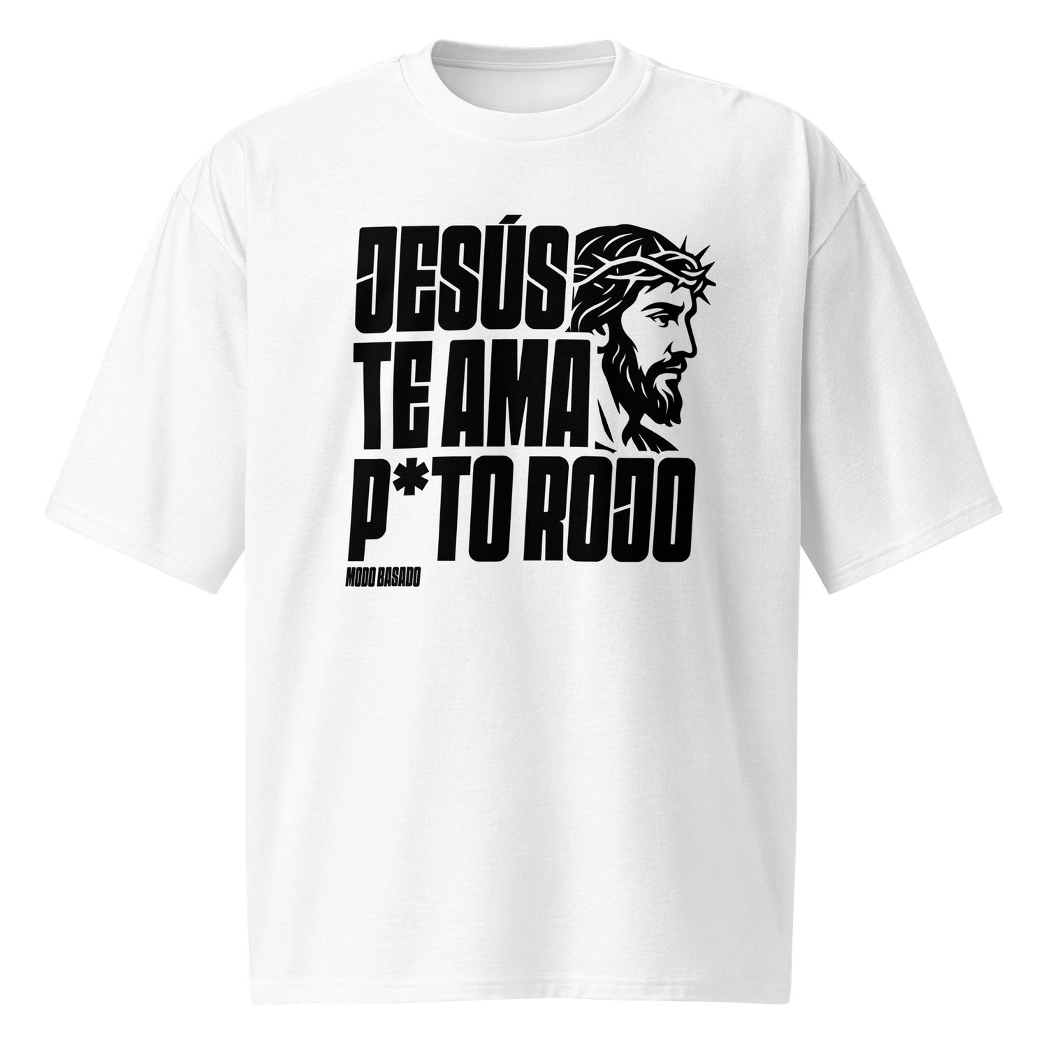 Camiseta oversize blanca &quot;JESÚS TE AMA&quot;