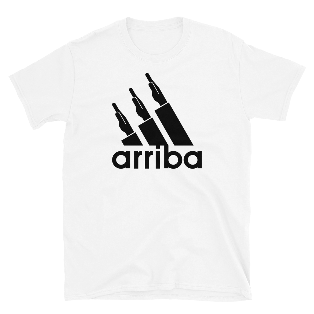 Camiseta blanca [&quot;arriba&quot; negro]
