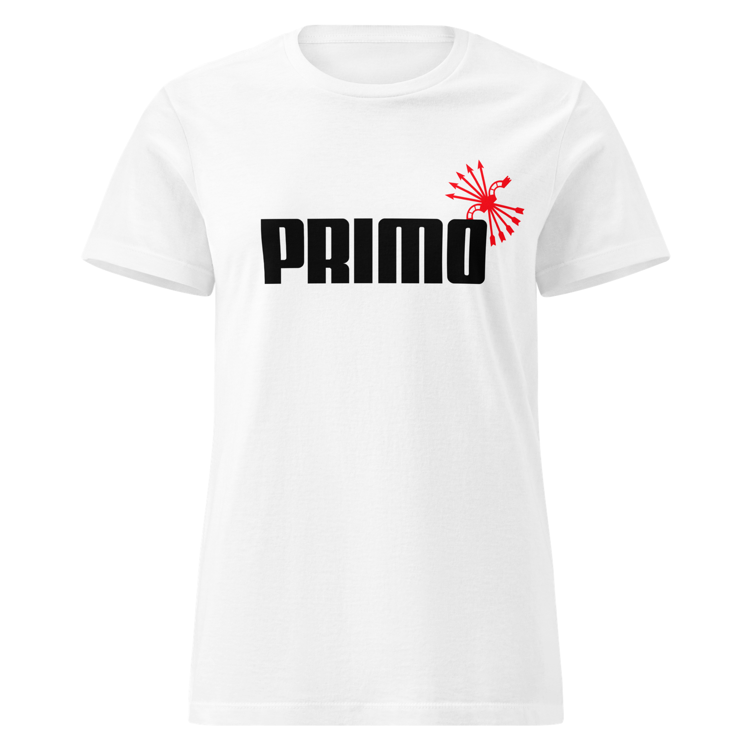 Camiseta mujer blanca  [&quot;PRIMO&quot; negro]