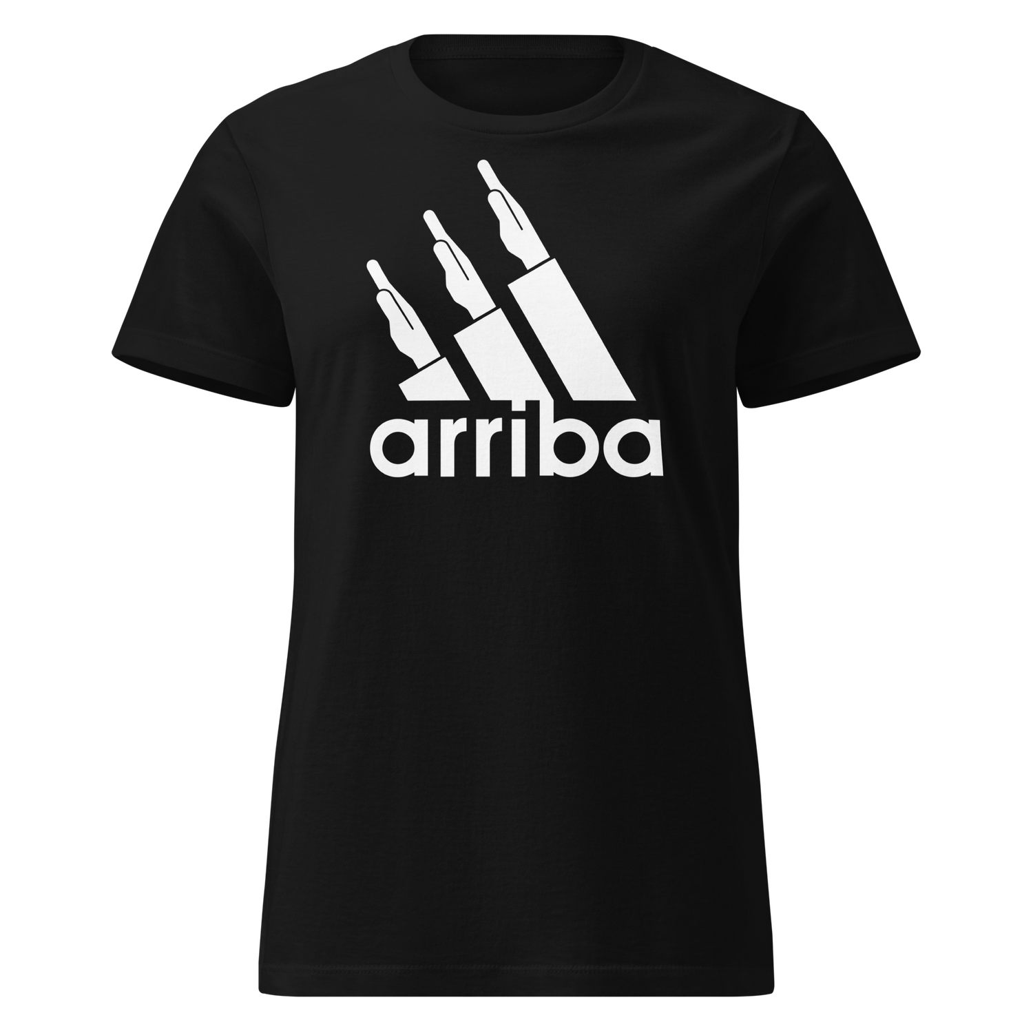 Camiseta mujer negra  [&quot;arriba&quot; en blanco]