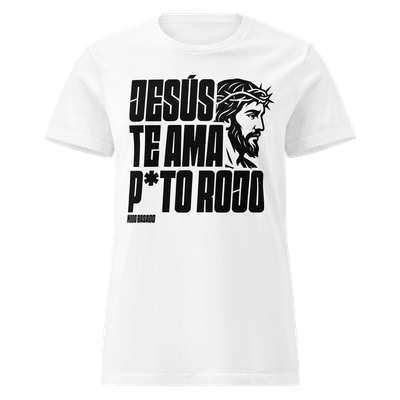 Camiseta mujer blanca &quot;¡Jesús te ama!&quot;