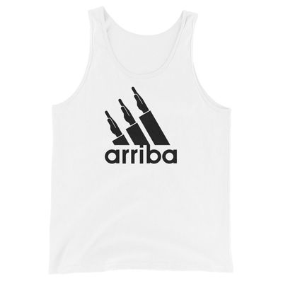 Camiseta tirantes blanca (tank top)  [&quot;arriba&quot; negro]