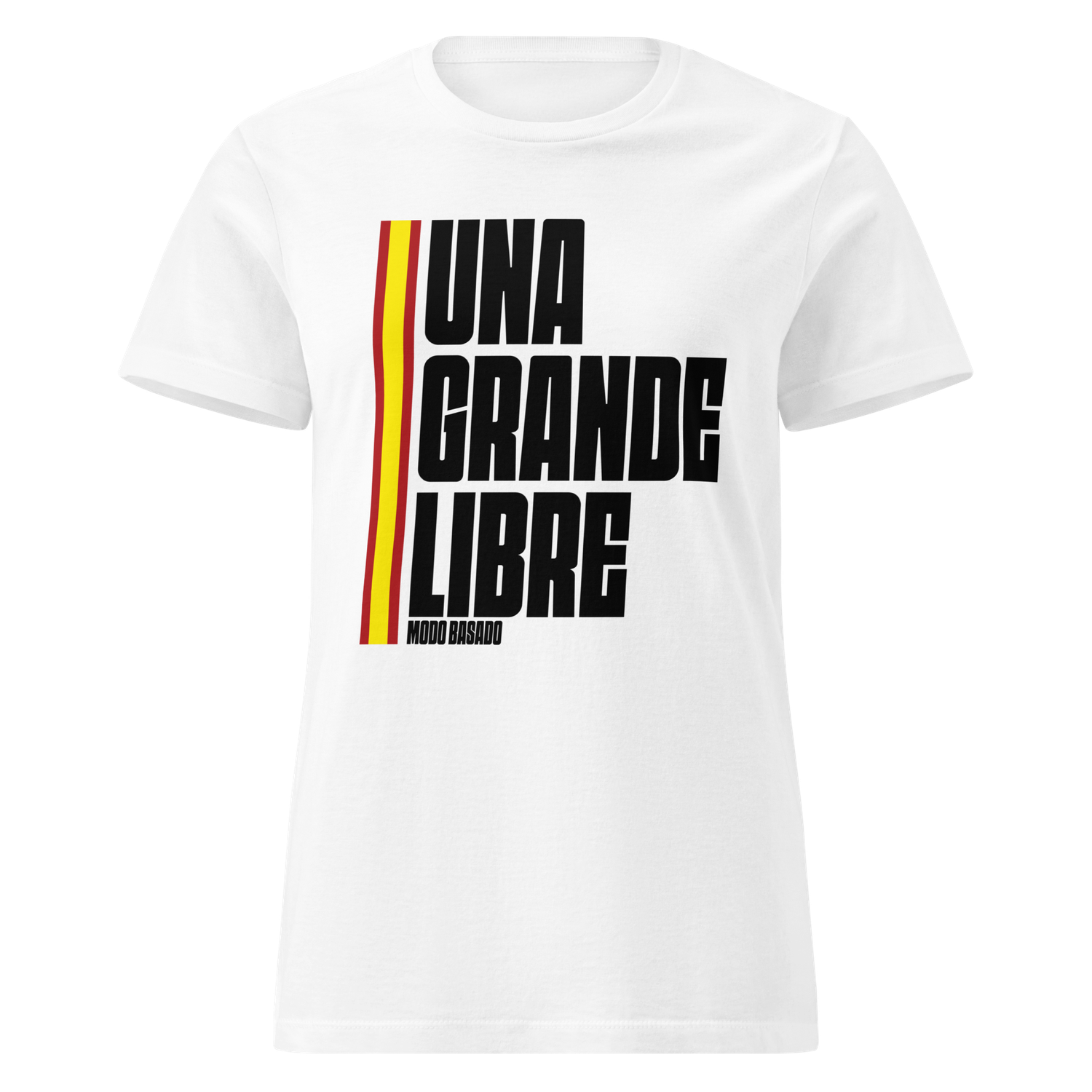 Camiseta mujer blanca  [&quot;UNA, GRANDE, LIBRE&quot; negro]