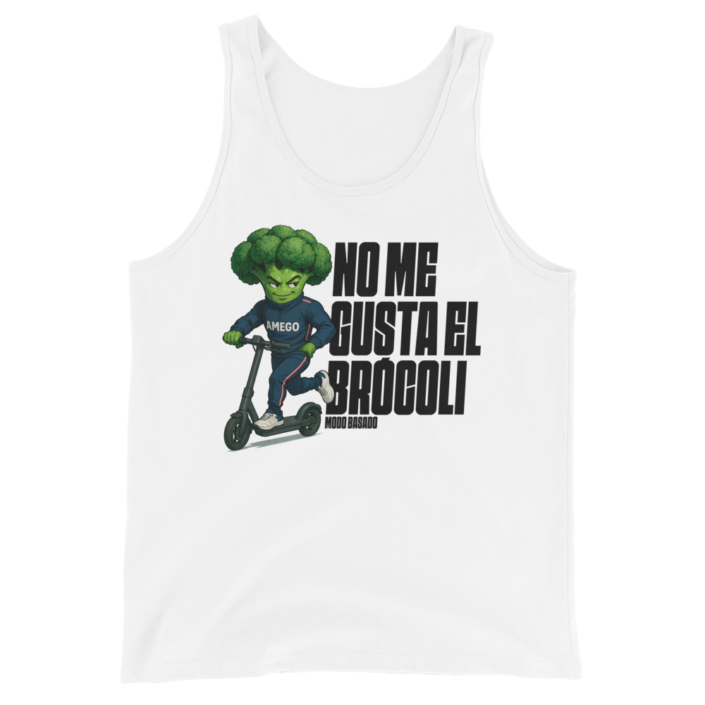 Camiseta tirantes blanca (tank top)  &quot;NO ME GUSTA EL BRÓCOLI&quot;