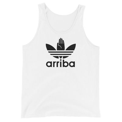 Camiseta tirantes blanca (tank top)  [&quot;arriba 2&quot; negro]