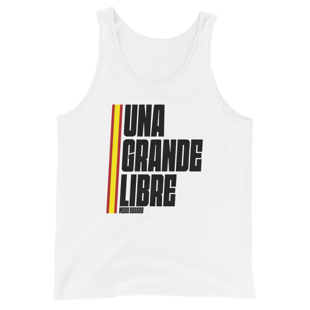 Camiseta tirantes blanca (tank top)  &quot;UNA, GRANDE, LIBRE&quot;