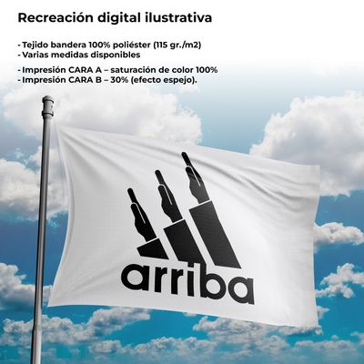 BANDERA blanca - &quot;arriba&quot; [negro] (distintos tamaños)
