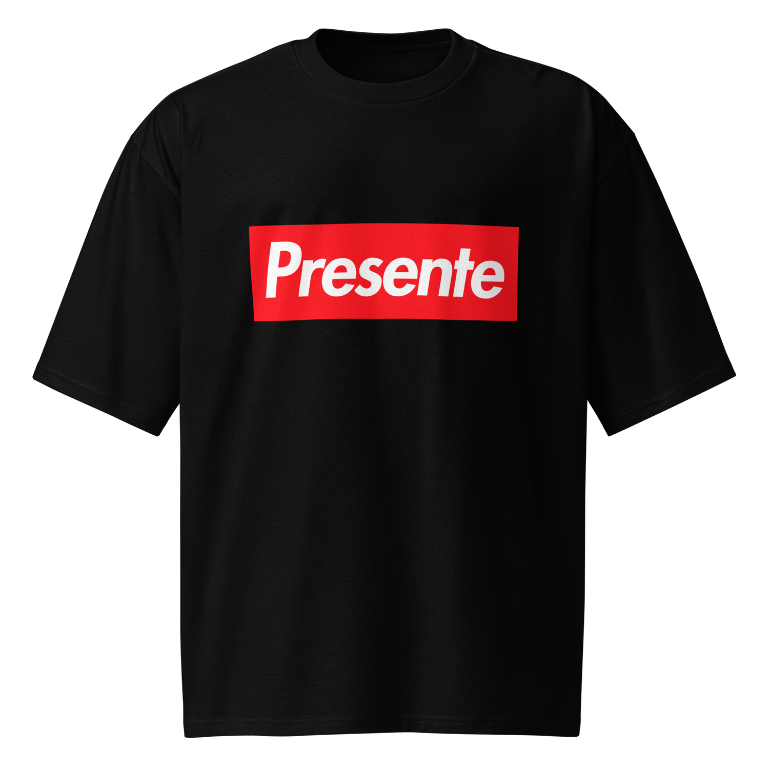 Camiseta oversize negra &quot;Presente&quot;