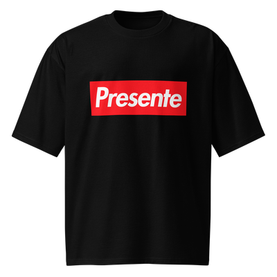 Camiseta oversize negra &quot;Presente&quot;