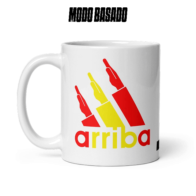 Taza blanca &quot;arriba&quot; [rojigualda]