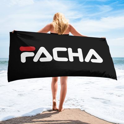 Toalla negra &quot;FACHA&quot;  80x160cm