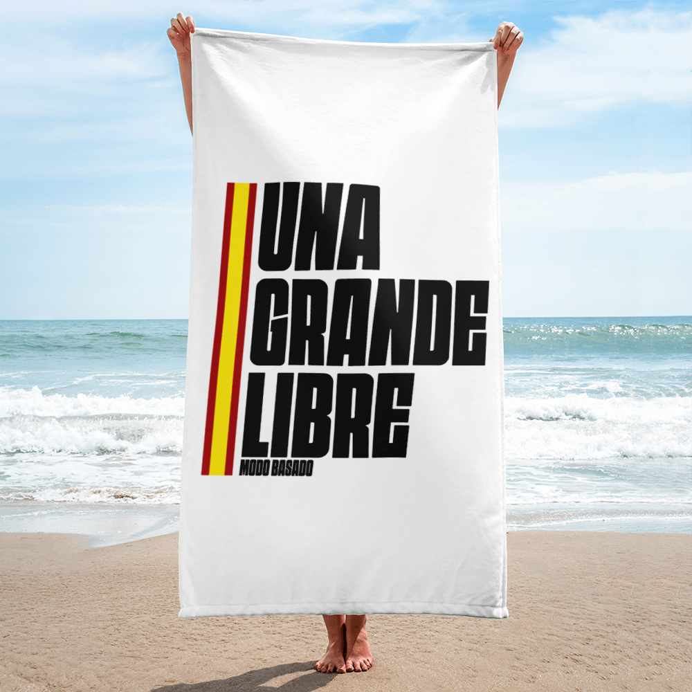 Toalla blanca &quot;UNA, GRANDE, LIBRE&quot;  80x160cm