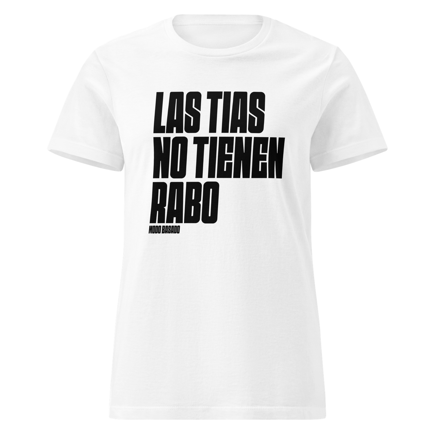 Camiseta mujer blanca &quot;LAS TÍAS NO TIENEN RABO&quot;